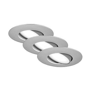 Set 3 Faretti Incasso Moderno Flat Jet Plastica Cromo Opaco Led 4,9W 4000K