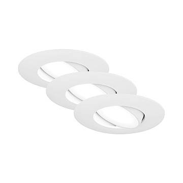 Set 3 Faretti Incasso Moderno Flat Jet Plastica Bianco Led Integrato 4,9W 4000K