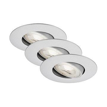 Set 3 Faretti Incasso Kulana Jet Plastica Cromo Opaco Led 4,9W 3000K