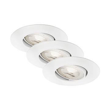 Set 3 Faretti Incasso Kulana Jet Plastica Bianco Led Integrato 4,9W 3000K