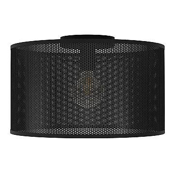 Plafoniera Vintage Manby Acciaio Nero 1 Luce E27