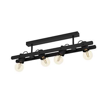 Plafoniera Vintage Plimsoll Acciaio Nero 4 Luci E27
