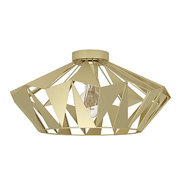 Plafoniera Vintage Carlton Acciaio Oro 1 Luce E27