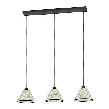 Lampadario A Sospensione Vintage Oxpark Acciaio Nero 3 Luci E27