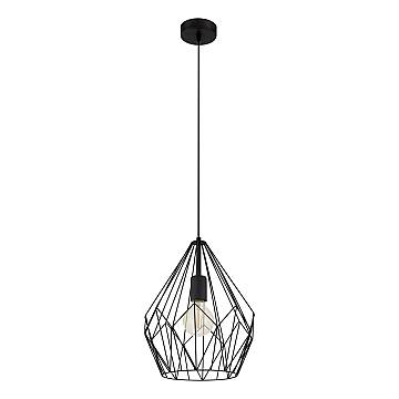 Lampadario A Sospensione Vintage Carlton Acciaio Nero 1 Luce E27