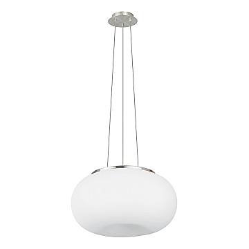 Lampadario A Sospensione Contemporaneo Optica Acciaio Nichel Vetro 2 Luci E27