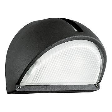 Applique Esterno Contemporanea Onja Alluminio Nero Vetro Bianco 1 Luce E27