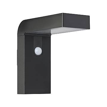 Applique Sensore Esterno Moderna Baracconi Alluminio Nero E Trasparente Led