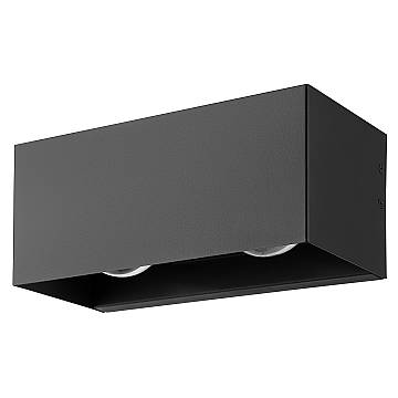 Applique Biemissione Esterno Moderna Lesmo Alluminio Nero Led