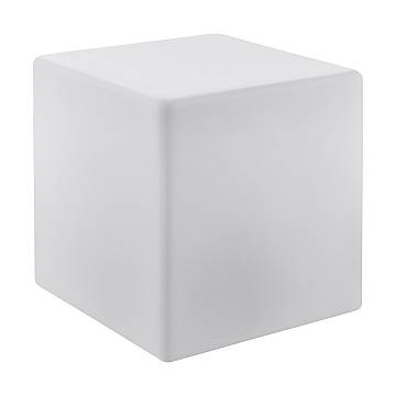 Cubo Esterno Contemporaneo Bottona Policarbonato Bianco Led 30Cm