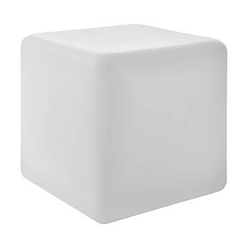 Cubo Esterno Contemporaneo Bottona Policarbonato Bianco Led 40Cm