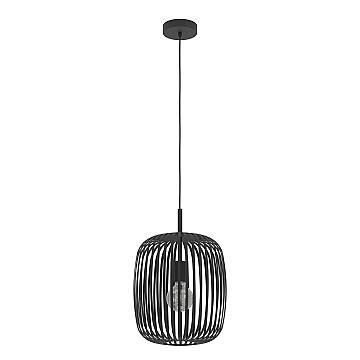 Lampadario A Sospensione Minimal Romazzina Acciaio Nero 1 Luce E27