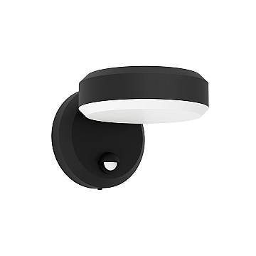 Applique Esterno Sensore Moderna Fornaci Acciaio Nero Policarbonato Bianco Led