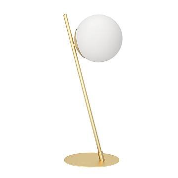 Lampada Da Tavolo Minimal Rondo 4 Acciaio Ottone Spazzolato 1 Luce E27