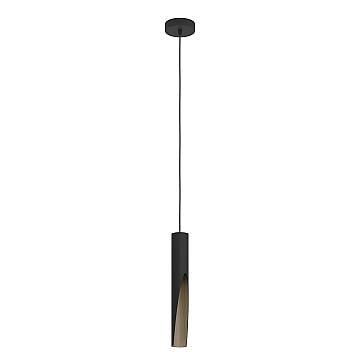 Lampadario A Sospensione Moderno Barbotto Acciaio Nero Marrone 1 Luce Gu10 4,5W