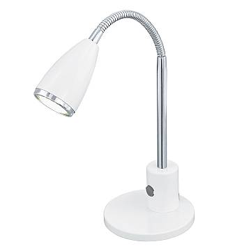 Lampada Da Tavolo Contemporanea Fox Acciaio Bianco 1 Luce Gu10 2,8W