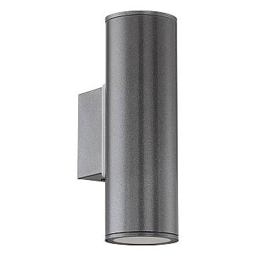 Applique Esterno Moderna Riga Metallo Grigio 2 Luce Gu10