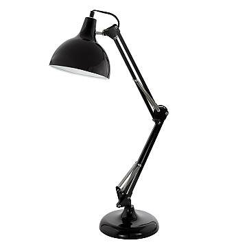 Lampada Da Tavolo Minimal Borgillio Acciaio Nero 1 Luce E27