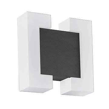 Applique Esterno Moderna Sitia Metallo Grigio Policarbonato Bianco Led