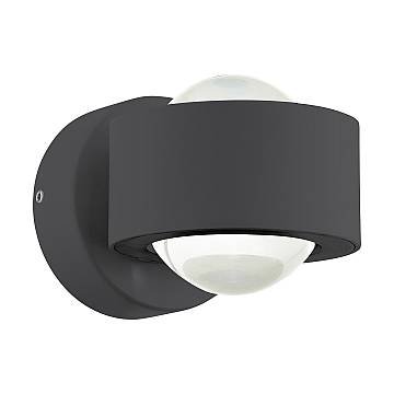 Applique Contemporanea Ono 2 Alluminio Antracite 2 Luci Led Integrato 2,5W