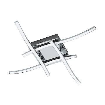 Plafoniera Moderna Valmora Alluminio Cromo Luce Led Integrato 18W