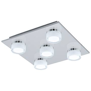 Plafoniera Contemporanea Romendo 1 Acciaio Cromo 5 Luci Led Integrato 5,4W