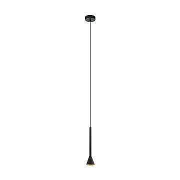 Sospensione Contemporanea Cortaderas Acciaio Nero Oro 1 Luce Gu10 Led 4,8W