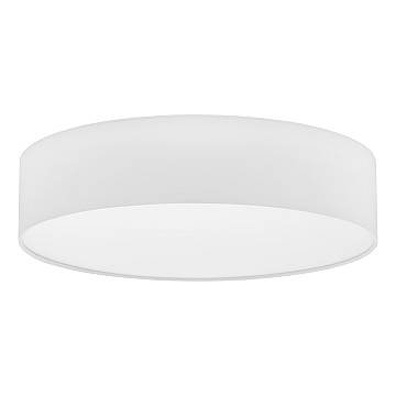 Plafoniera Moderna Pasteri Acciaio Bianco Stoffa 3 Luci E27 Ip20
