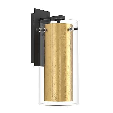 Applique Contemporanea Pinto Gold Acciaio Nero 1 Luce E27