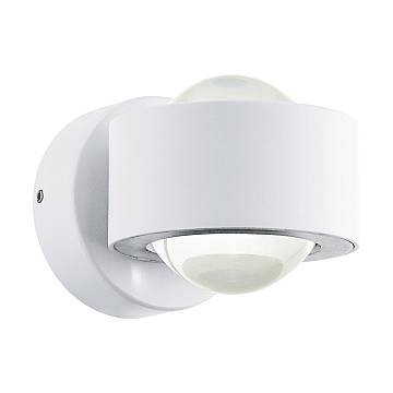 Applique Esterno Moderna Treviolo Alluminio Bianco Vetro Led