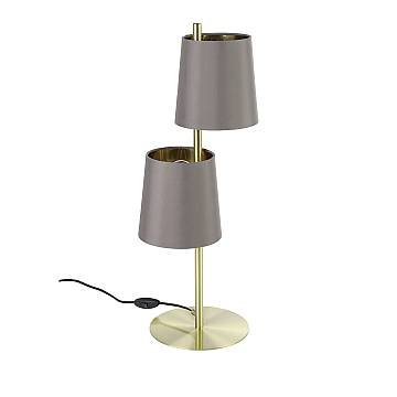 Lampada Da Tavolo Moderna Almeida 2 Acciaio Ottone Spazzolato 2 Luci E27