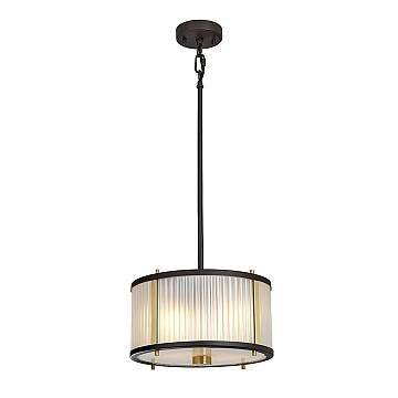 Lampadario Corona Acciaio Bronzo E Vetro Ottone Antico 2 Luci E27