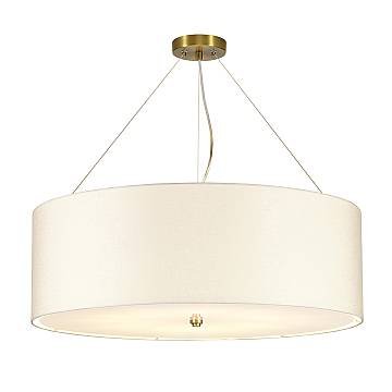 Lampadario Contemporaneo Pearce Acciaio Ottone Antico 7 Luci E27