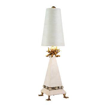 Lampada Da Scrivania Contemporanea Leda Acciaio Patinato Crema 1 Luce E27