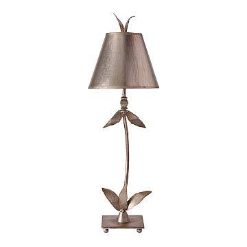 Lampada Da Scrivania Contemporanea Red Bell Acciaio Foglia Argento 1 Luce E27