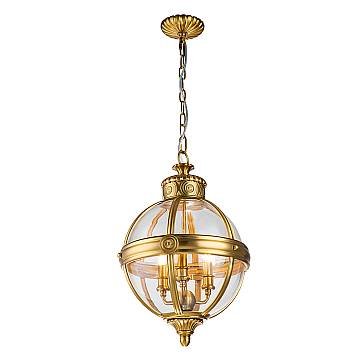 Lampadario Industrial Nordico Adams Acciaio Ottone Spazzolato Vetro 3 Luci E14