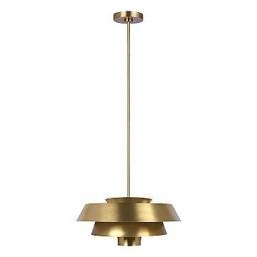Sospensione Contemporanea Brisbin Acciaio Ottone Brunito 1 Luce E27