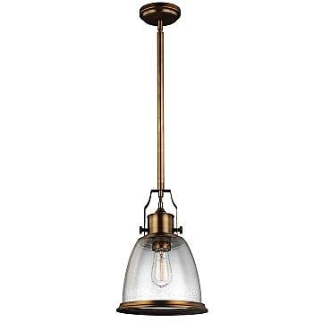 Sospensione Contemporanea Hobson Acciaio Ottone Antico 1 Luce E27