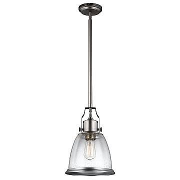 Sospensione Contemporanea Hobson Acciaio Nichel Satinato 1 Luce E27