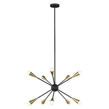 Lampadario Industrial Jax Acciaio Nero Mezzanotte 10 Luci G9 3 Ledw 3000K 3200Lm