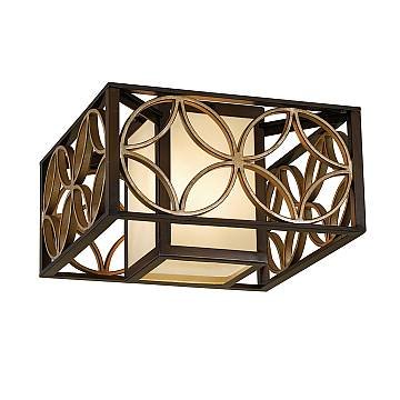 Plafoniera Contemporanea Remy Metallo Bronzo Antico Oro 2 Luci E27