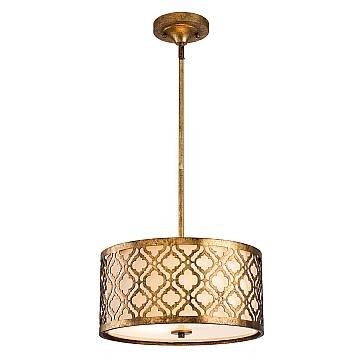 Lampadario Contemporaneo Arabella Acciaio Oro Anticato 2 Luci E27