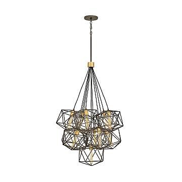 Lampadario Classico Astrid Acciaio Bronzo Metallico Opaco Oro Deluxe 11 Luce E27