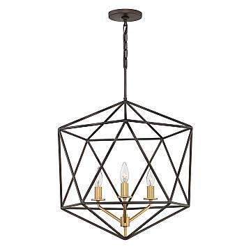 Lampadario Industrial Nordico Astrid Metallo Bronzo Opaco 3 Luci E14