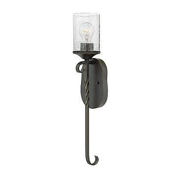 Applique Industrial Nordico Casa Alluminio Nero Antico Vetro 1 Luce E27