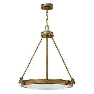 Lampadario Contemporaneo Collier In Acciaio Ottone Antico Vetro 4 Luci E14