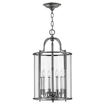 Lampadario Contemporaneo Gentry Acciaio Peltro Vetro 6 Luci E14