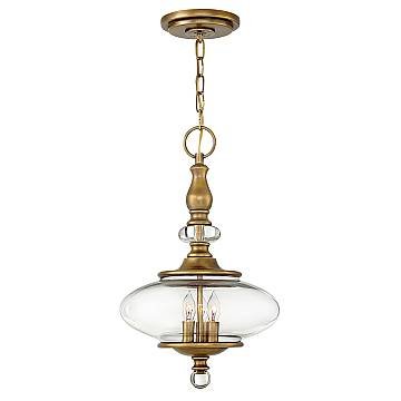 Lampadario Contemporaneo Wexley Acciaio Ottone Antico 3 Luci E14