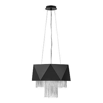 Lampadario Contemporaneo Zuma In Acciaio Nero Satinato Argento 6 Luci E27