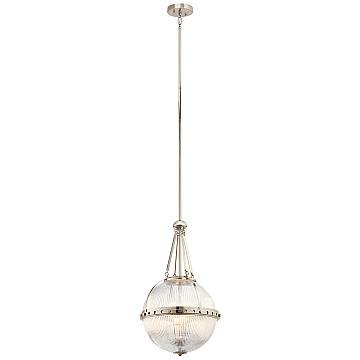 Lampadario Contemporaneo Aster Vetro Nichel Lucido 3 Luci E14